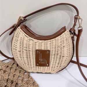 Loulu Wicker Crossbody Bag ,Carry Handle and Removable Strap